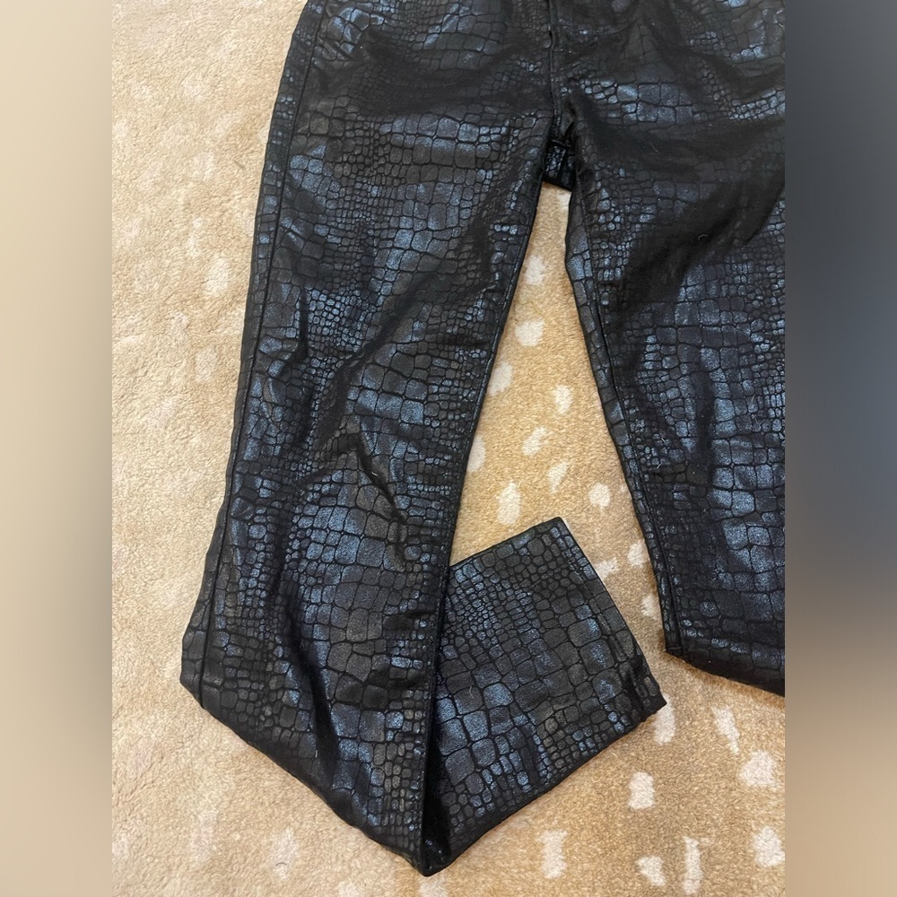 Frame Le High Skinny Jeans Noir Croc corcodile shine women’s size 24 - Picture 4 of 9
